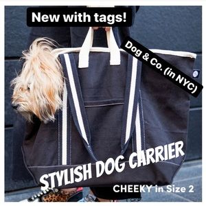 NWT! Chic, city dog carrier in black canvas from high-end store in NYC.